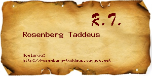 Rosenberg Taddeus névjegykártya